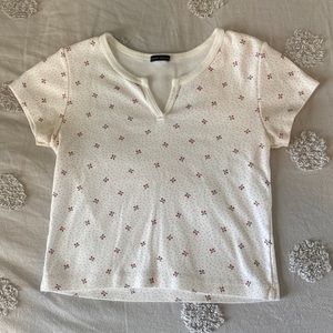 Brandy Melville white cherry top